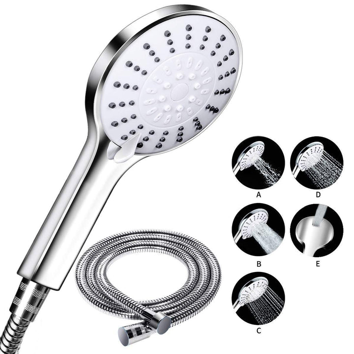 5 Mode Detachable Shower Heads Long Hose Handheld Spray Stainless Steel Shower Head