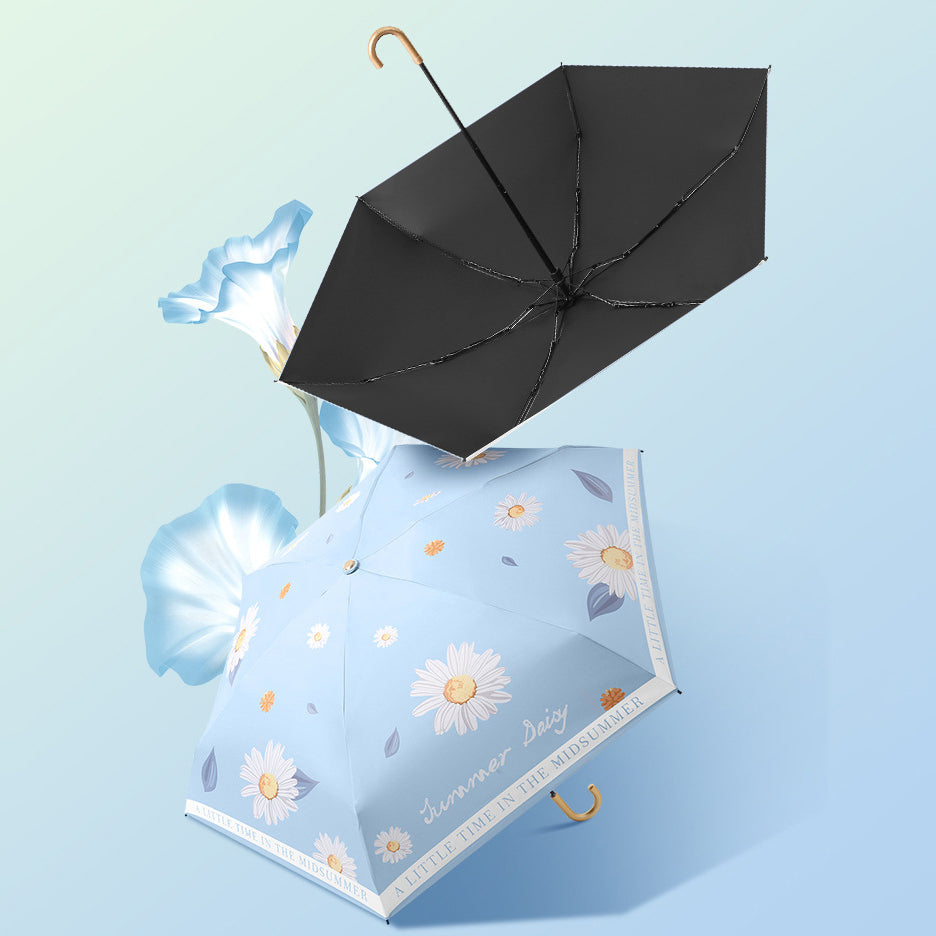 Mini Folding UV Parasol for Rain and Sun