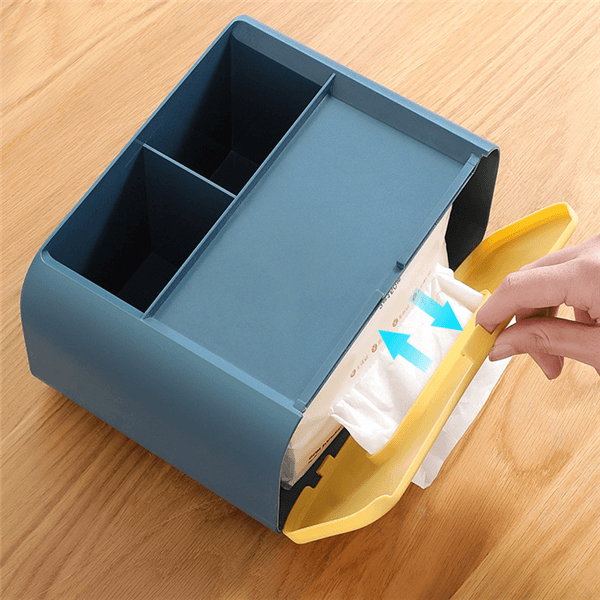 Multifunctional Desktop Tissue Storage Box Cosmetic Makeup Organizer