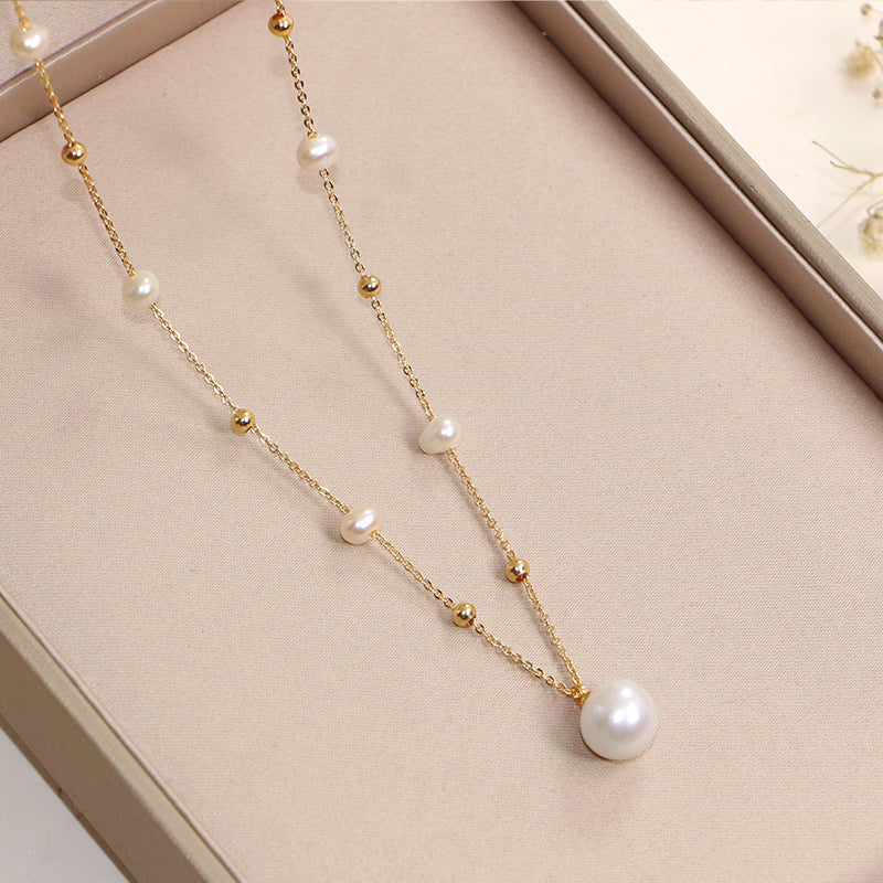 Women's Natural Freshwater Pearl Necklace With Starry Sky