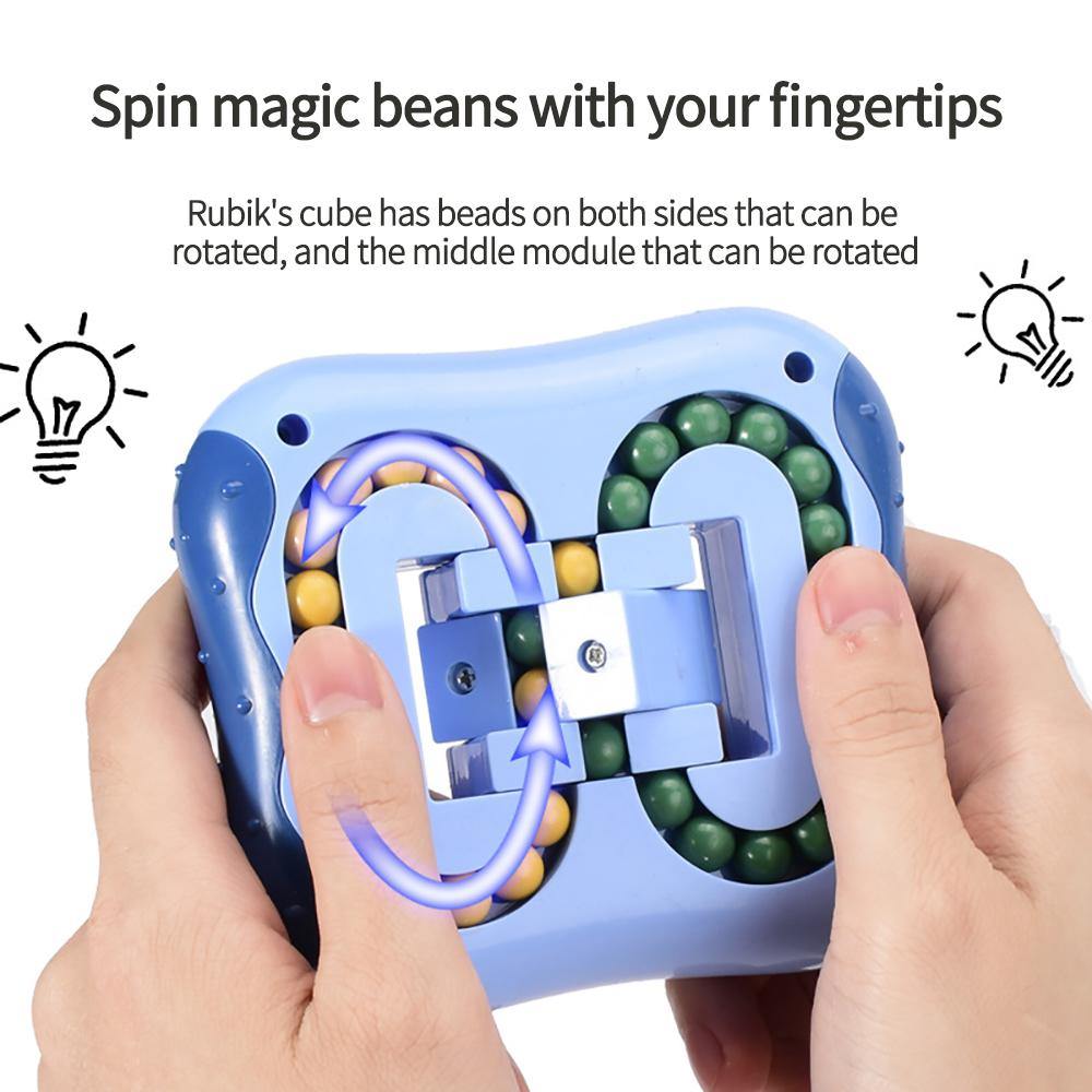 Relieve Stress Magic Cube Toy Little Magic Beans Toy Creative Decompression Educational Learning Funny Cool Hand Mini Magic Toy (Dark blue)