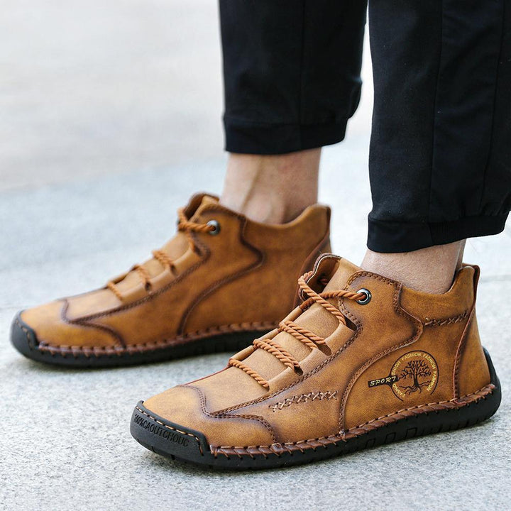 Men Vintage Hand Stitching Soft Business Casual Ankle Boots