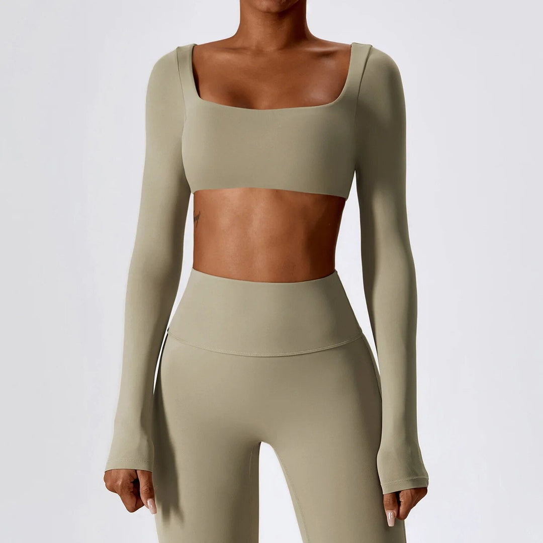 Long Sleeve Crop Top Yoga Shirt