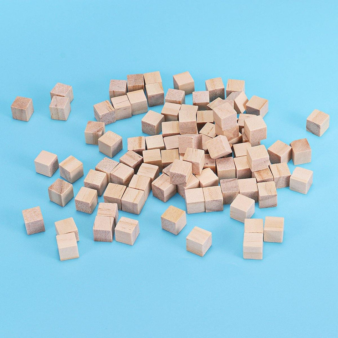 100Pcs 1/2/2.5cm DIY Wooden Blocks Handicrafts Craft Pieces Educational Toys (1cm)