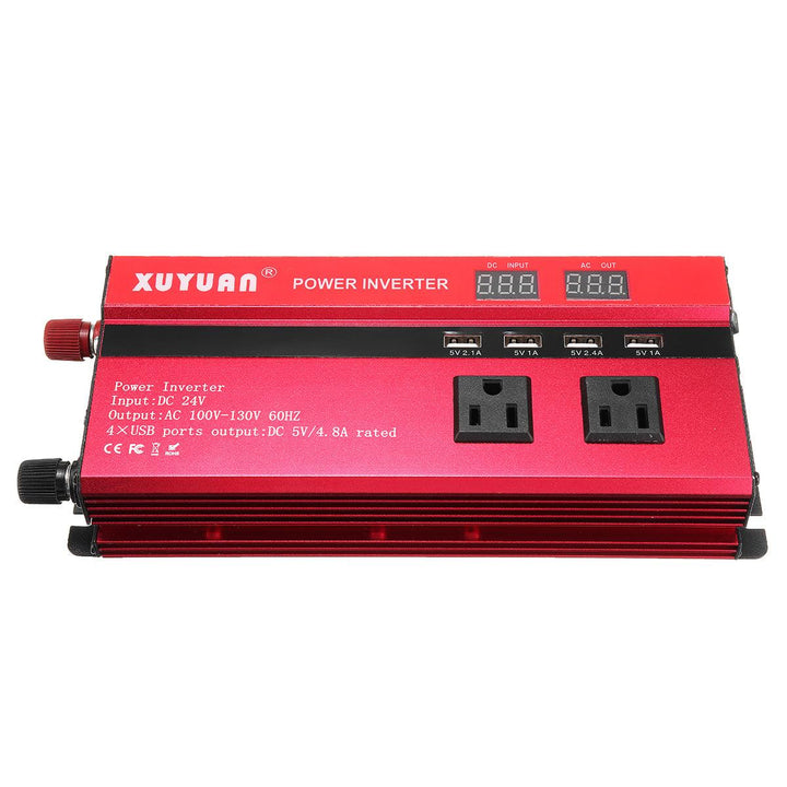 4000W 12V/24V DC to 110V/220V AC Solar Power Inverter LED Modified Sine Wave Converter