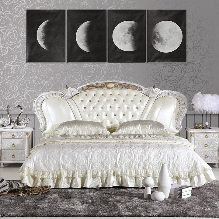 4Pcs/Set Moon Wall Decor Poster Art Print Canva Wall Picture Home Decorations