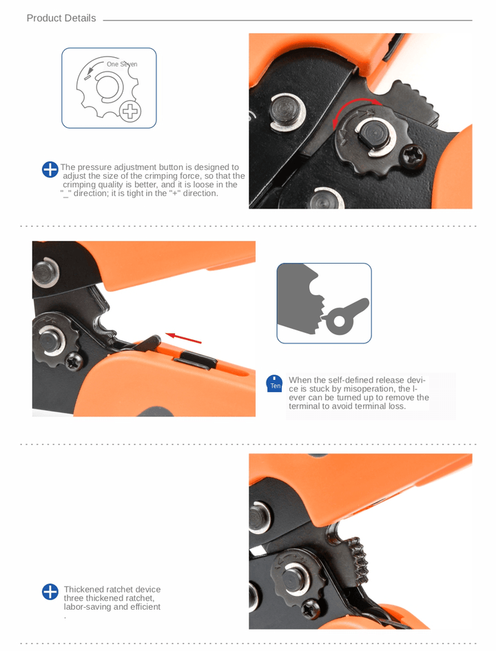 IWISS SN-58b 6.3/ 4.8/2.8 Plug Spring Crimping Tool Ratchet Terminal 0.25-1.5mm Crimping Tool Cold-pressing Bare Terminal Clamp