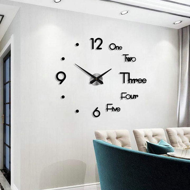 3D Modern DIY Wall Clock Mirror Surface Sticker Mechanism Clock Home Living Room Office Decor Clocks Acrylic