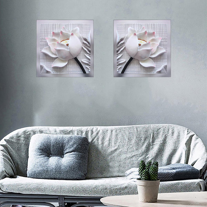 2Pcs Flowers Canvas Print Paintings Wall Decorative Print Art Pictures Frameless Wall Hanging Decorations for Home Office