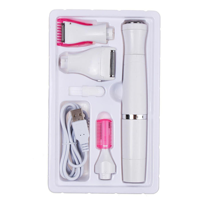 4 IN 1 Electric Epilator Lady Beard Shaver Trimmer Kit Hair Grooming Waterproof