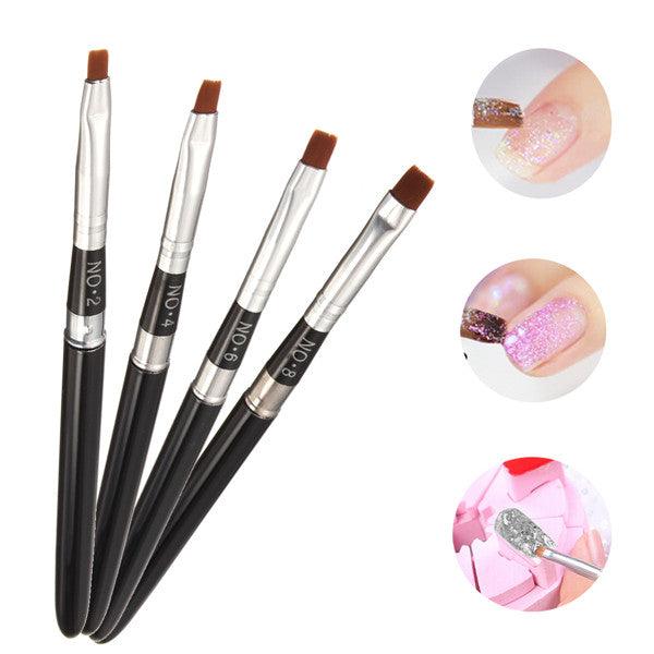 Flat Nail Art Brush Pen DIY Design UV Gel Acrylic French Painting False Tips