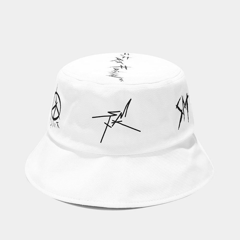 Summer Cotton Patchwork Graffiti Bucket Hat