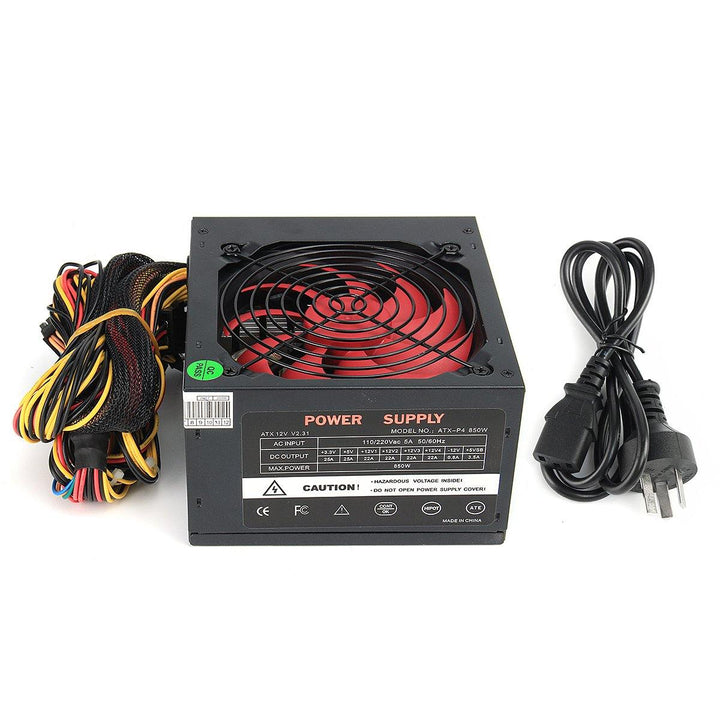 850W 12V ATX Computer Power Supply 12CM Fan 20/4PIN For Intel AMD PC 110V-230V