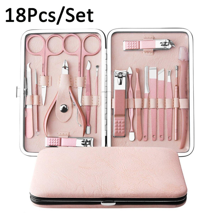 10/13/15/18Pcs Stainless Steel Nail Clipper Set Manicure Set Nail Tool - MRSLM