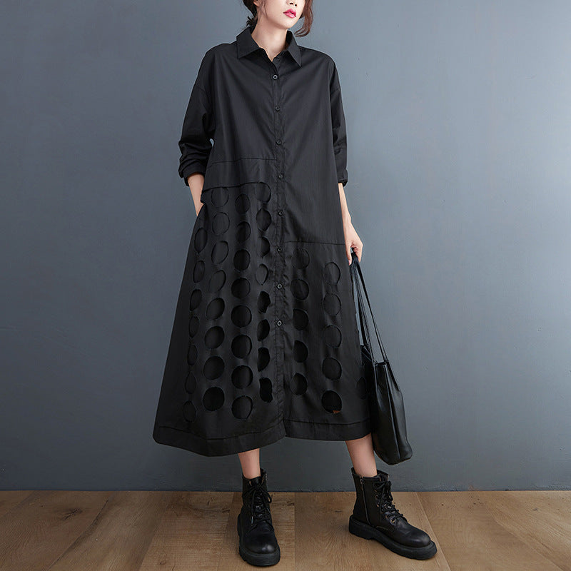 Artistic Casual Trench Coat Mid-length Loose Temperament Popular Shirt Coat