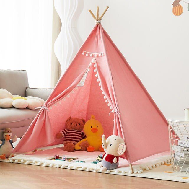 Kids' Canvas Wigwam Tent - Portable Teepee for Boys and Girls