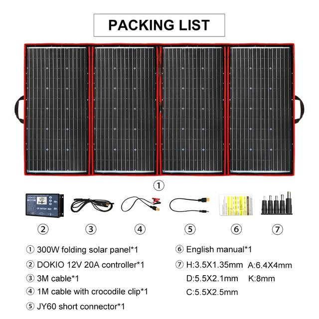 Portable Foldable Solar Panel Kit 80W-300W with Controller