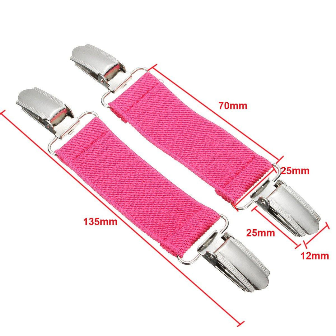 70x25mm Stretchable Fixed Clamp Clip Extender Webbing Alloy for Pants Bed Sheet