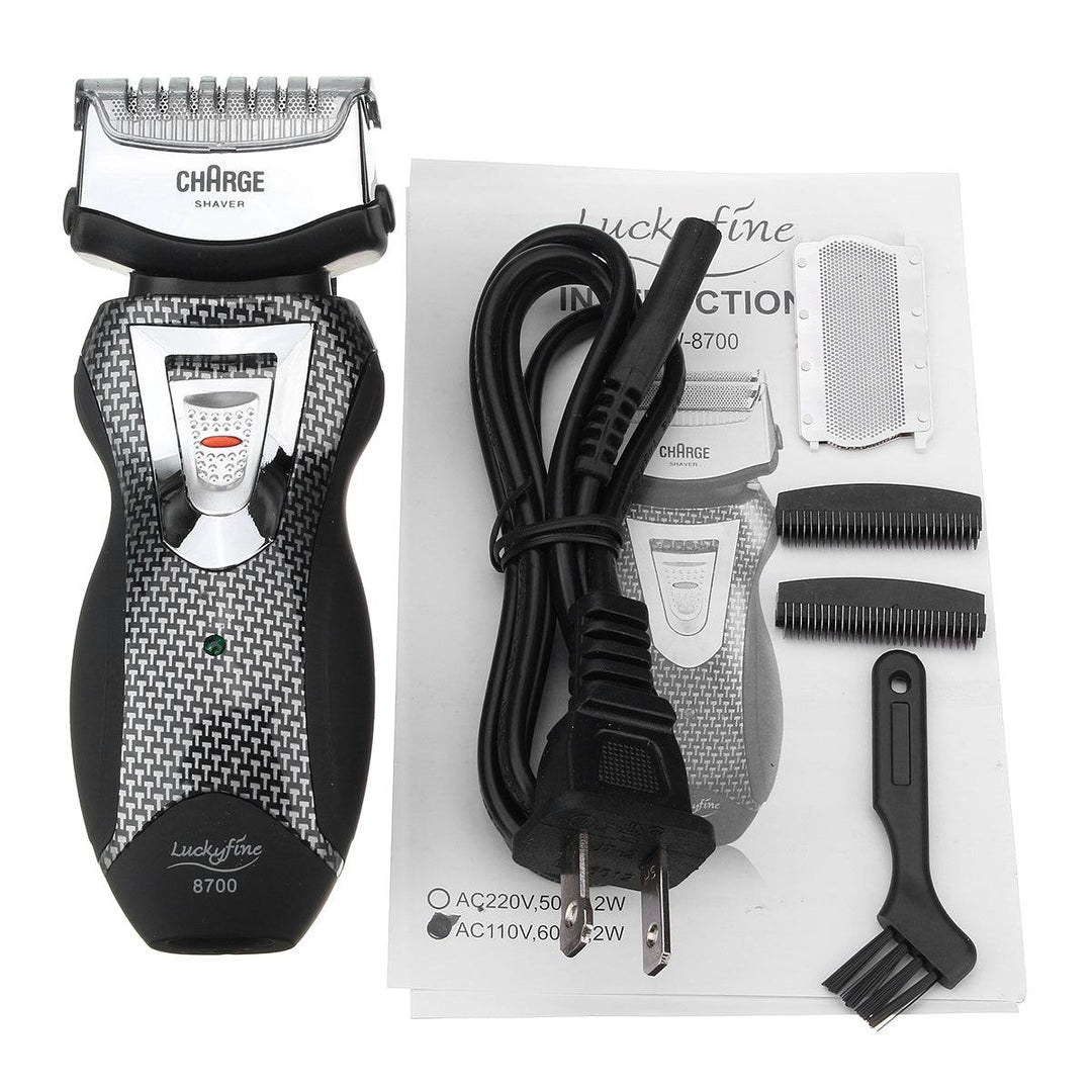 2 In 1 Men's Electric Dual Foil Shaver Rechargeable Cordless Hair Beard Razor Trimmer