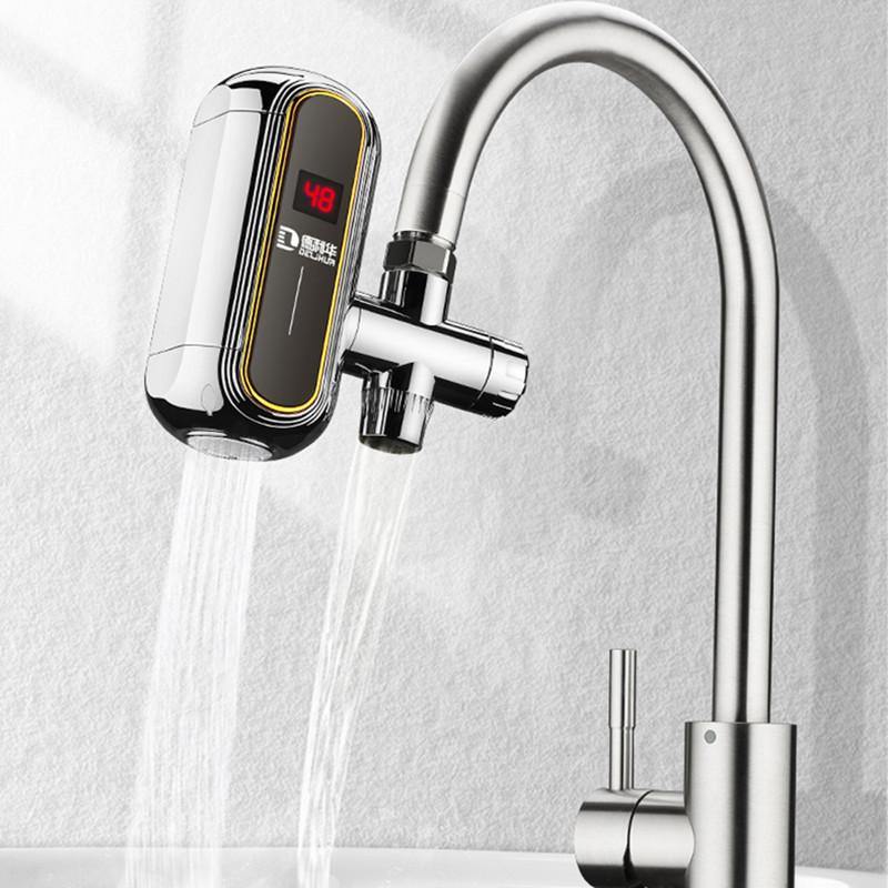 3000W Electric Water Heater Faucet Tankless Kitchen Instant Hot Water Tap Heater Digital LCD Display Easy-Install Heating Tap 220v With Free Installation Tools