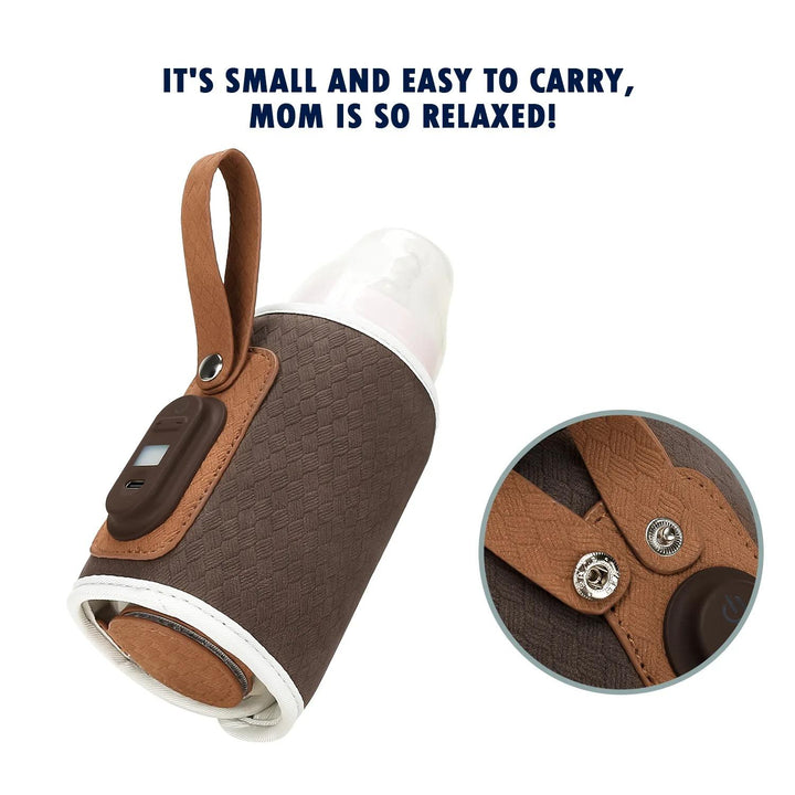 Compact Travel Baby Bottle Warmer - Adjustable Milk Thermostat Bag