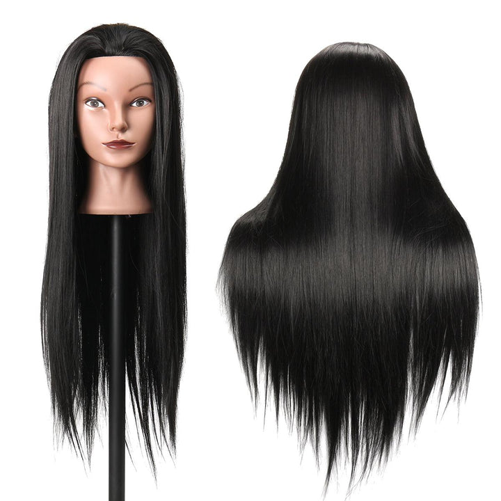 27Inch Black 30% Human Hair Hairdressing Training Head