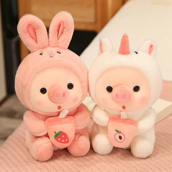 Kawaii Bubble Tea Animal Plush Toy - Adorable Home Decor Gift