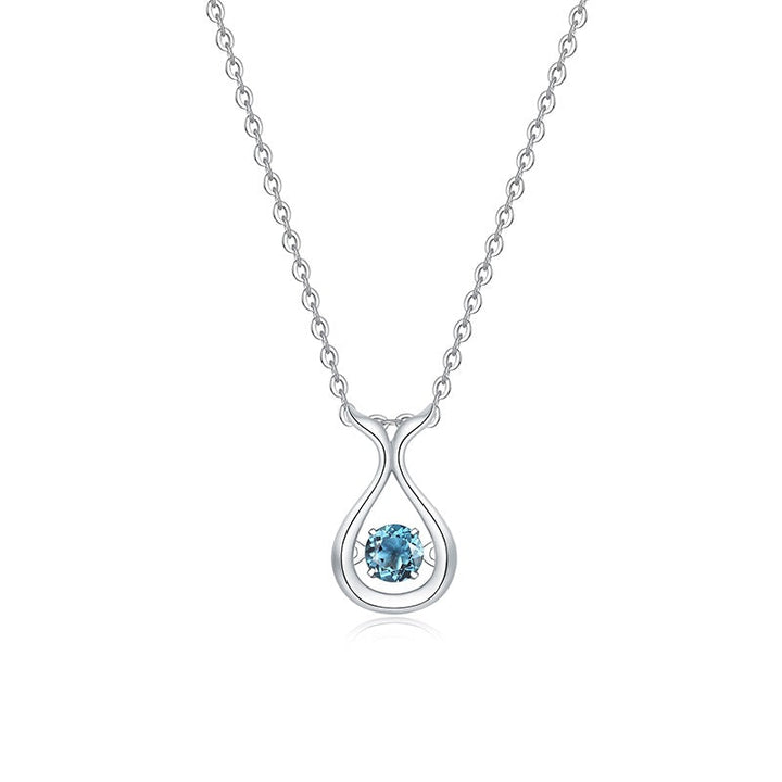 Women's S925 Sterling Silver Natural Topaz Necklace