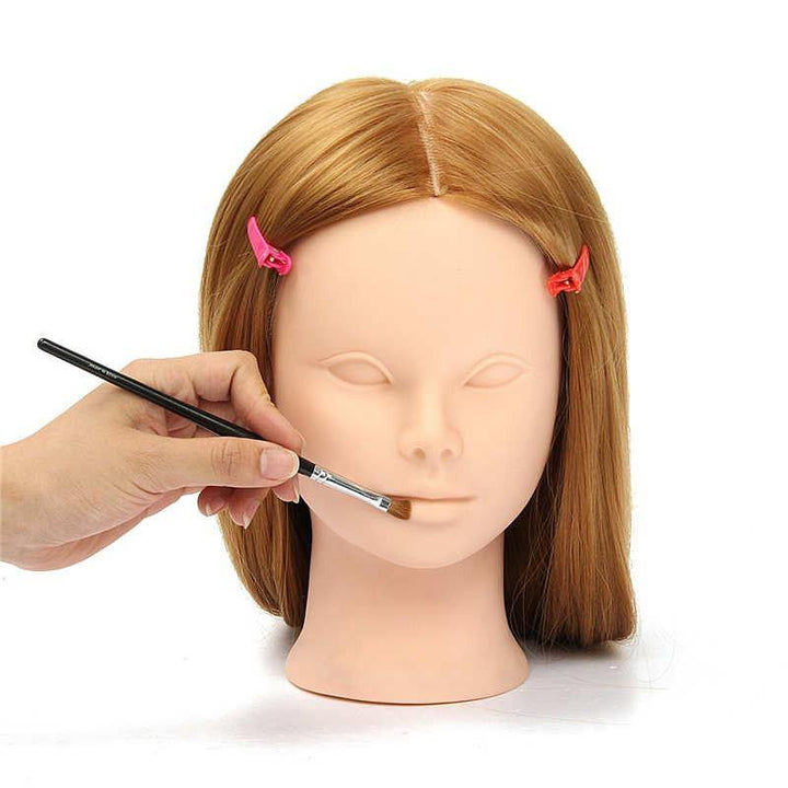 26" Long Hair Training Mannequin Head Model Hairdressing Makeup Practice with Clamp Holder