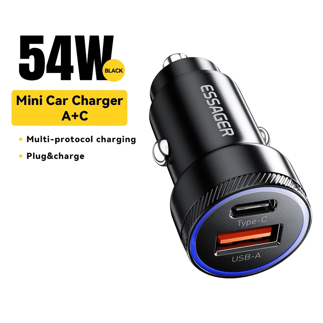 54W USB Car Charger with 5A Fast Charging