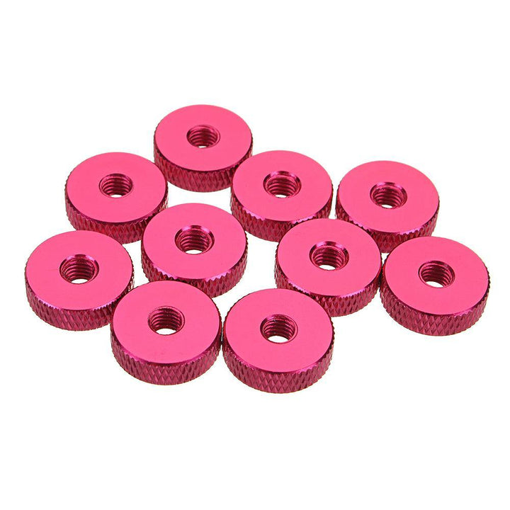 Suleve M5AN1 10Pcs M5 Manual Knurled Thumb Screw Nut Spacer Flat Washer Aluminum Alloy Multicolor - MRSLM