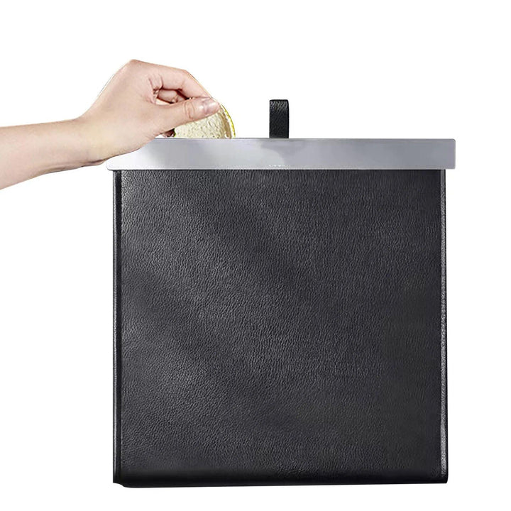 Luxury Waterproof Leather Car Trash Bin - Easy Install, Space-Saving & Magnetic Closure