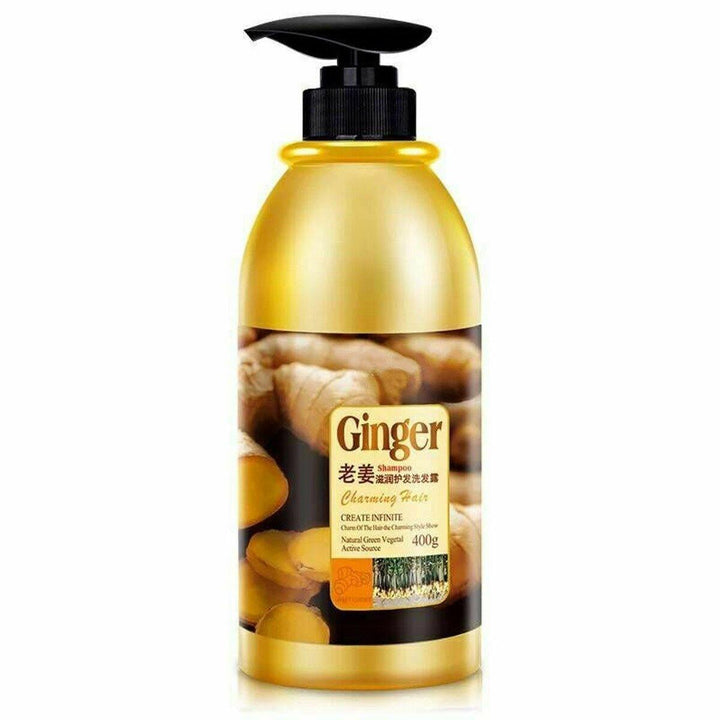 400ML Natural Ginger Oil-Control Shampoo Anti Dandruff Health Hair Care - MRSLM