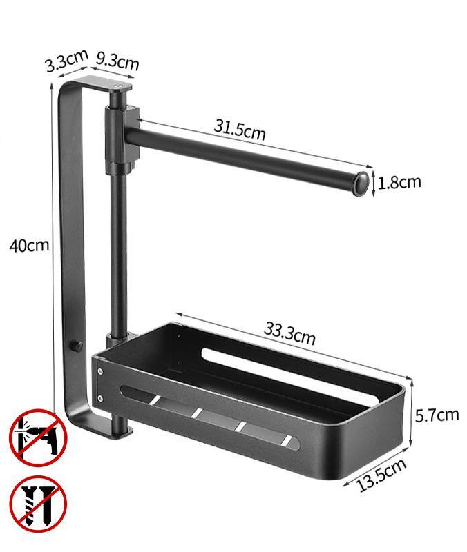 Kitchen Shelf Corner Rotation Seasoning Rack Aluminum Alloy Bathroom Multi-layer Shelf without Hole Wall Hanging Rotary Storage - MRSLM