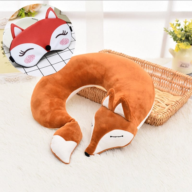 Lovely Fox Shaped Plush Travel Pillows