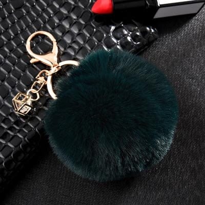 Rabbit Fur Ball Keychain