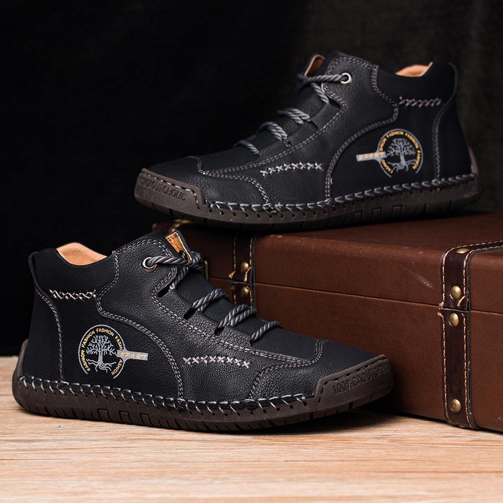 Men Vintage Hand Stitching Soft Business Casual Ankle Boots