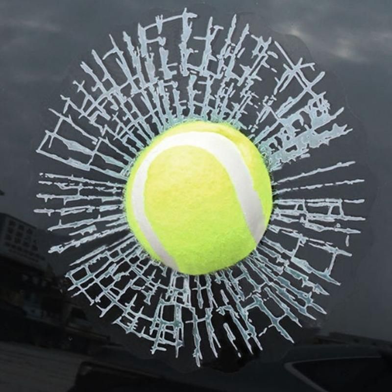 3D Smash Effect Tennis Ball Decal ‚Äì Car Window Sticker