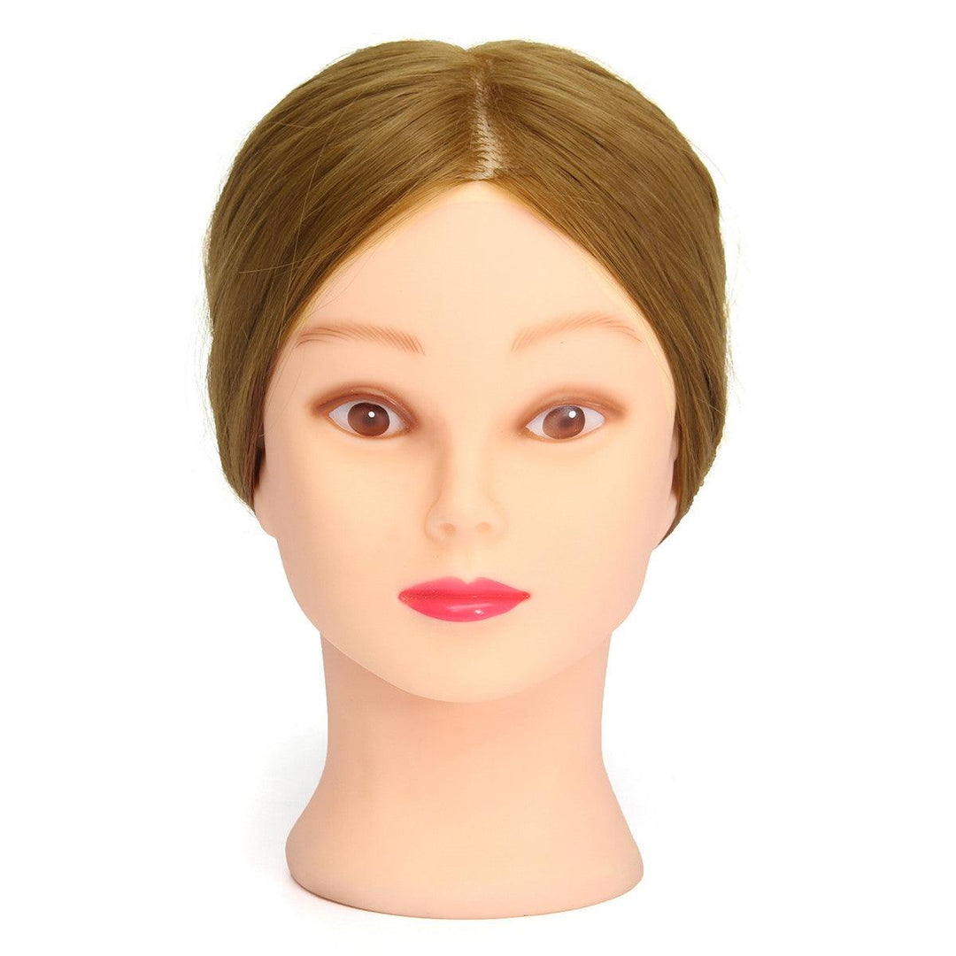 26" Light Brown 30% Human Hair Training Mannequin Head Model Hairdressing Makeup Practice with Clamp