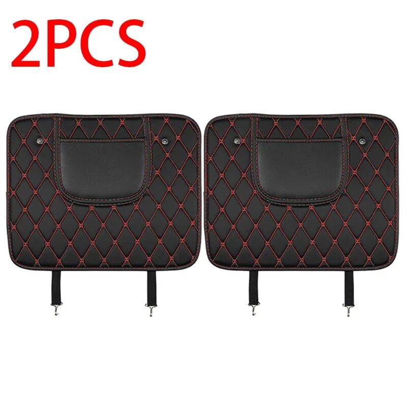 Deluxe PU Leather Car Seat Back Protector with Storage