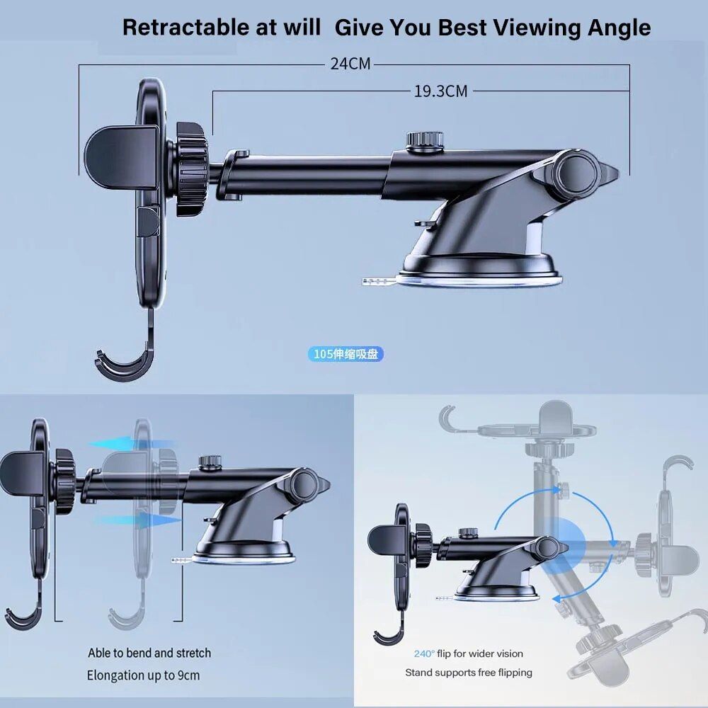 Ultimate Dashboard & Windshield Car Phone Mount for iPhone & Android