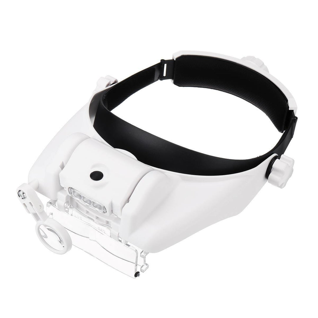 1.5X 2.0X 8X Headband Magnifying Glass bracket 3 LED Light Protable Helmet Illuminated Magnifier