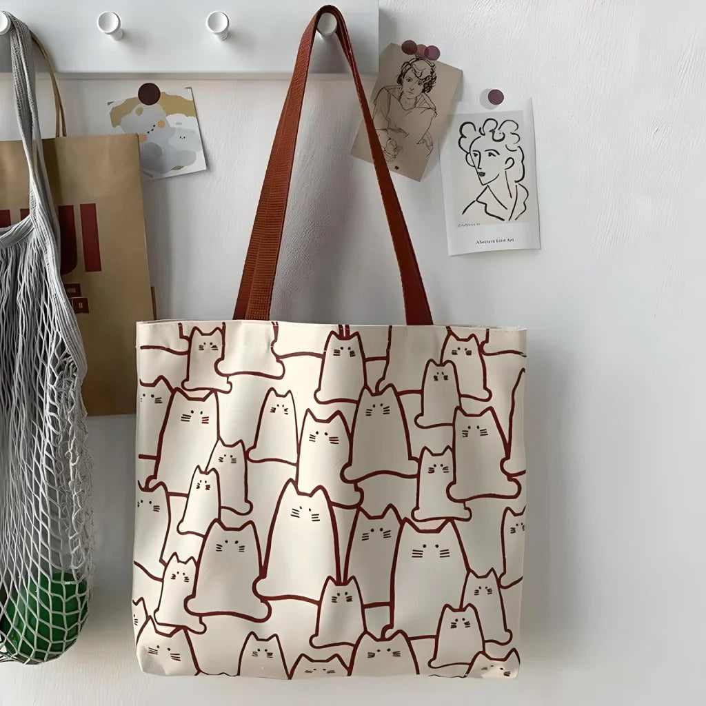 Cat Canvas Handbag