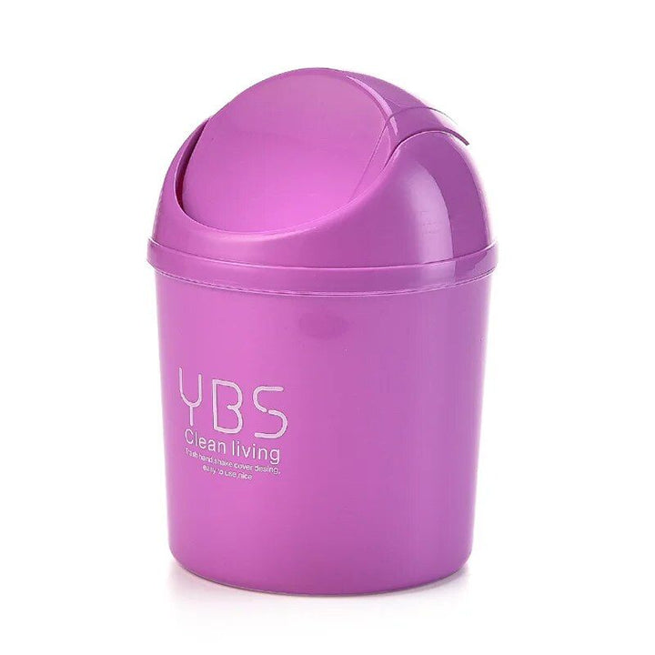 Compact Rolling Lid Mini Trash Bin - Portable Garbage Can for Car & Desk