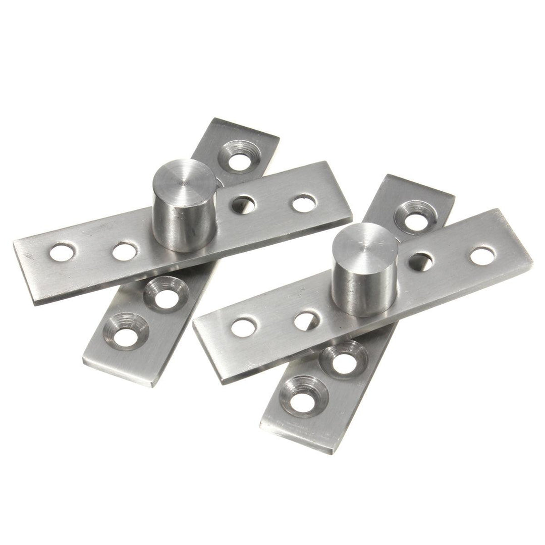 2pcs 360 Degree Door Pivot Hinge Hardware Silver 74mm Length