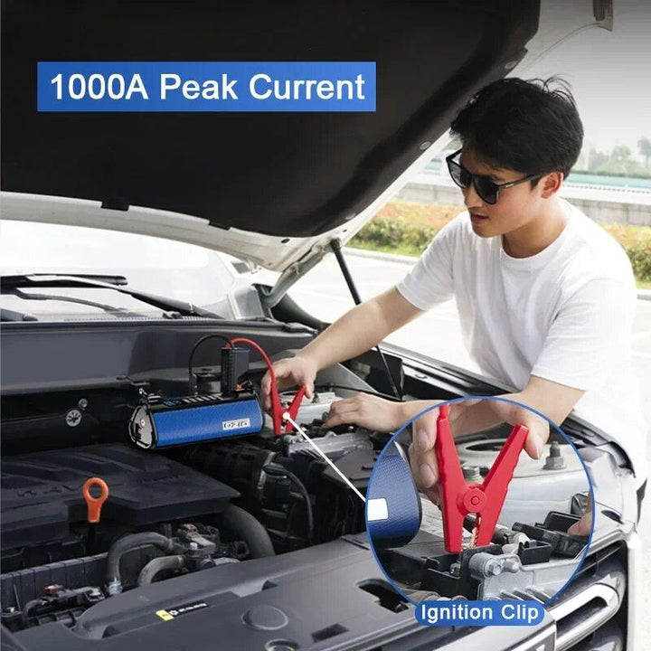 Portable Tire Inflator with Emergency Car Jump Starter & Multifunctional Air Pump