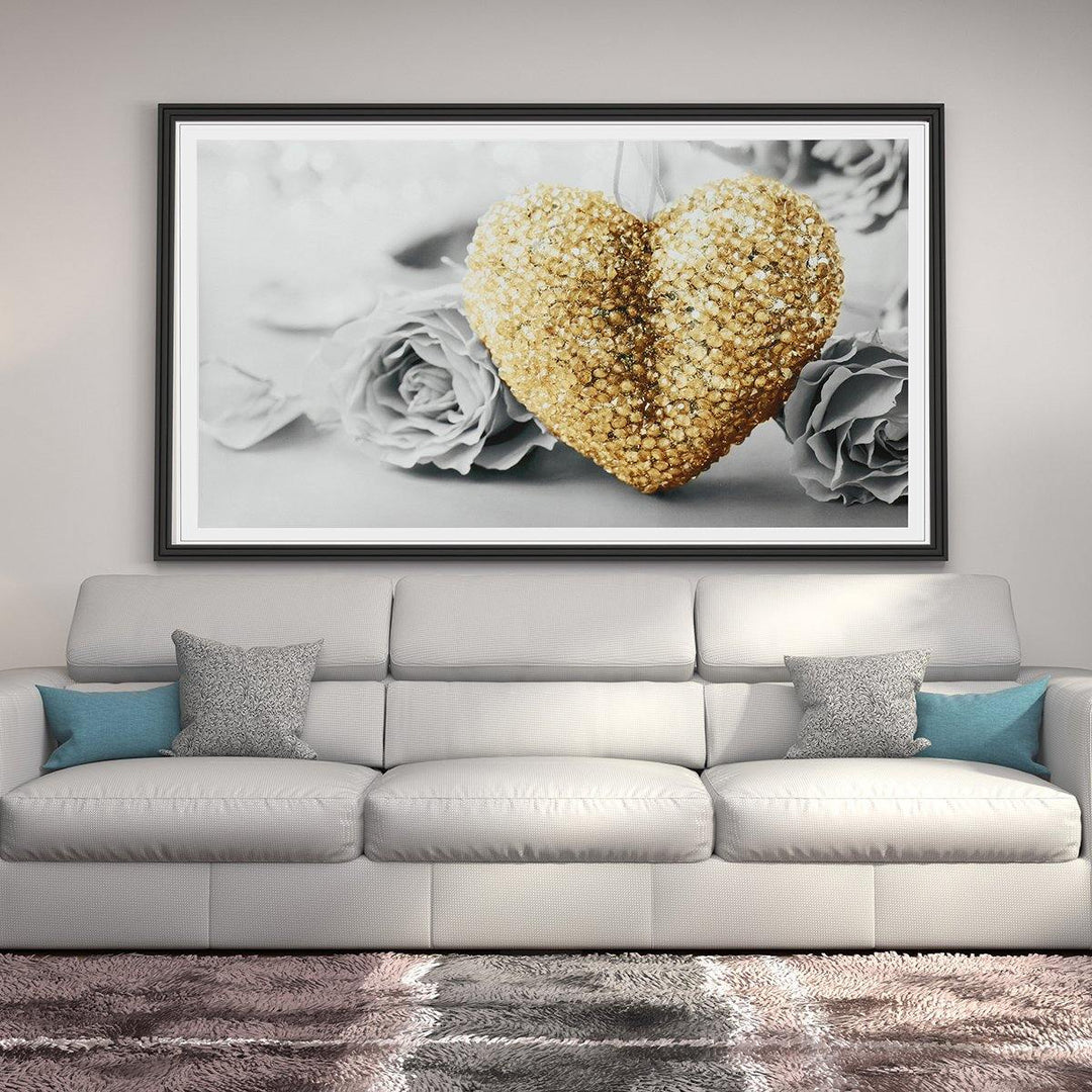 18"x32" Heart Rose Canvas Prints Paintings Pictures Frameless Wall Art Home Decor