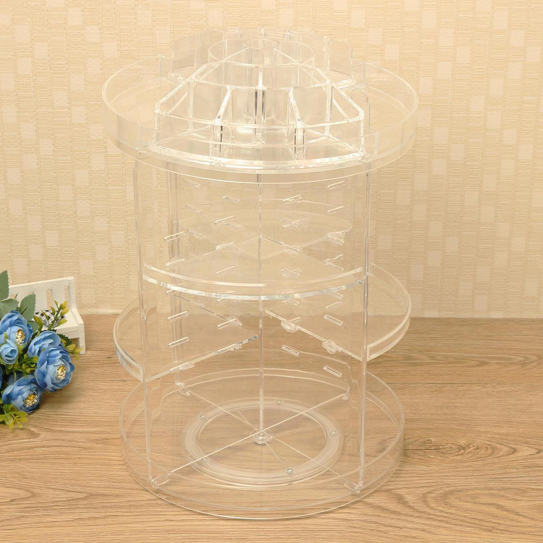 3 Tier Acrylic Cosmetic Makeup Jewelry 360¬∞ Rotating Storage Organizer Case