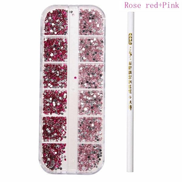 3D Round Glitter Rhinestone Bead Wax Picker Pencil Diamant Gems Manicure Nail Art Tool - MRSLM