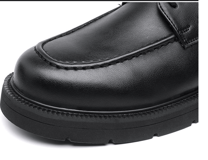 Casual Leather Shoes Men's Trendy Thick-soled Business Formal Wear Big Toe With Suit